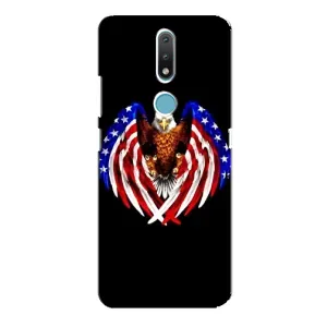 Чехол Флаг USA для Nokia 2.4 (Крылья США)