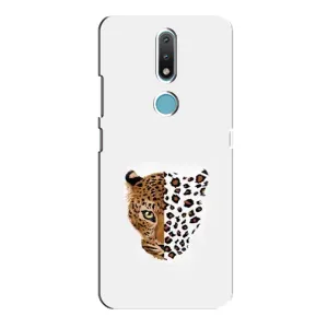 Чехол с леопардовым принтом на Nokia 2.4 (Леопард на белом)