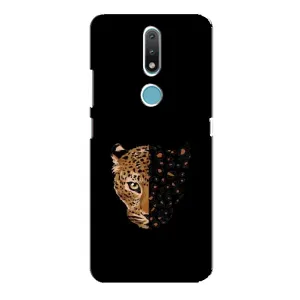 Чехол с леопардовым принтом на Nokia 2.4 (Леопард на черном)