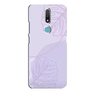 Чехол цветочный дизайн для Nokia 2.4 (Монстера фиолетовая)