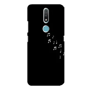 Чохол з картинками на чорному фоні для Nokia 2.4 (Ноти)