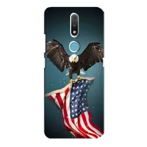 Чехол Флаг USA для Nokia 2.4 (Орел и флаг)