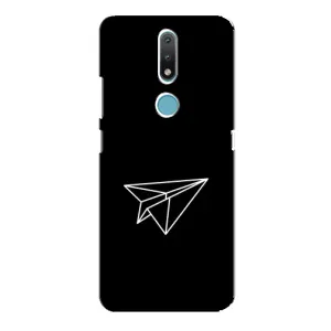Чохол з картинками на чорному фоні для Nokia 2.4 (Літак)