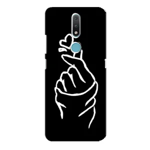 Чохол (Знак сердечка) для Nokia 2.4 (Сердечко на чорному)