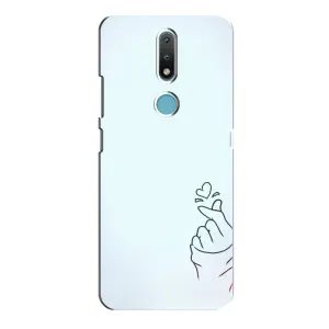 Чохол (Знак сердечка) для Nokia 2.4 (Сердечко на блакитному)