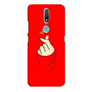 Чохол (Знак сердечка) для Nokia 2.4 (Сердечко на червоному)