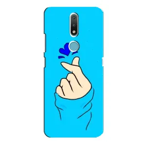 Чохол (Знак сердечка) для Nokia 2.4 (Сердечко на синоьому)