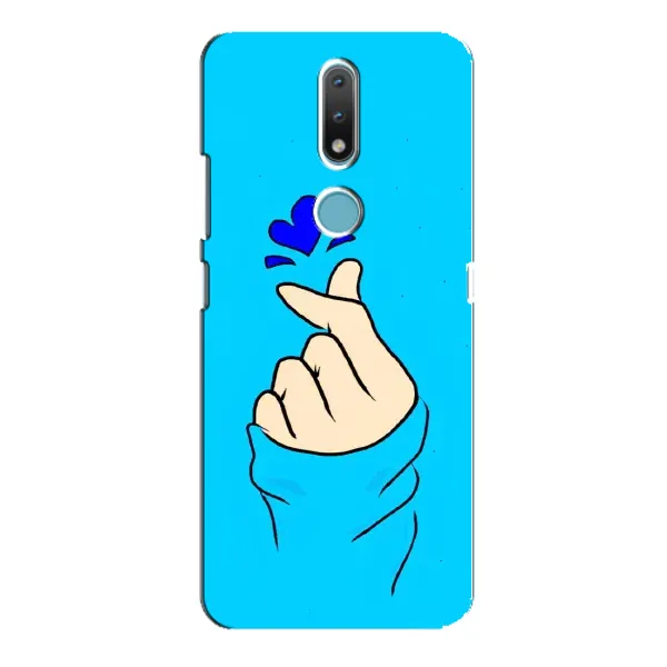 Чохол з малюнком «Сердечко на синоьому» для Nokia 2.4 Чохол з малюнком «Сердечко на синоьому» для Nokia 2.4