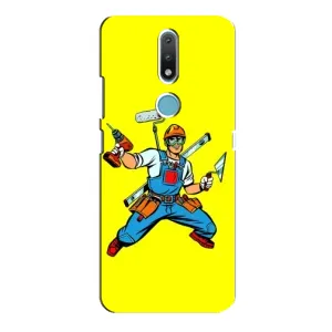 Силиконовый бампер (Работники) на Nokia 2.4 (Строитель)