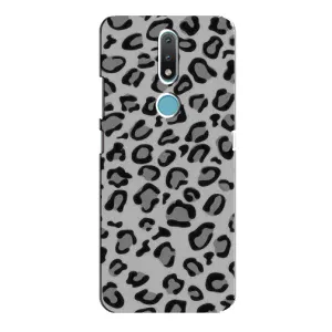Чехол с леопардовым принтом на Nokia 2.4 (Темный леопрад)