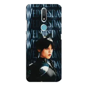 Чехлы с принтом Уэнсдей на Nokia 2.4 (Уэнздей с ушками)