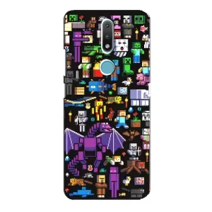 Чохол майнкрафт для Nokia 2.4 (Усі персонажі)