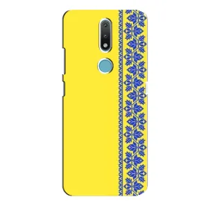 Силіконовый Чохол на Nokia 2.4 (Вишиванка на жовтому фоні)
