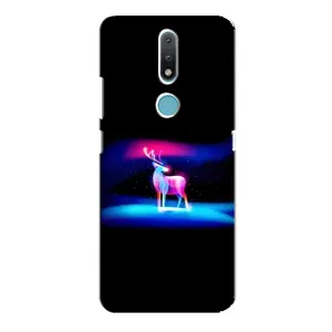Силиконовый бампер с картинкой животных для Nokia 2.4 (Яркий олень)