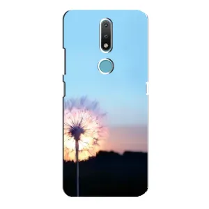 Силиконовый Чехол с одуванчиками на Nokia 2.4 (Закат с одуванчиком)