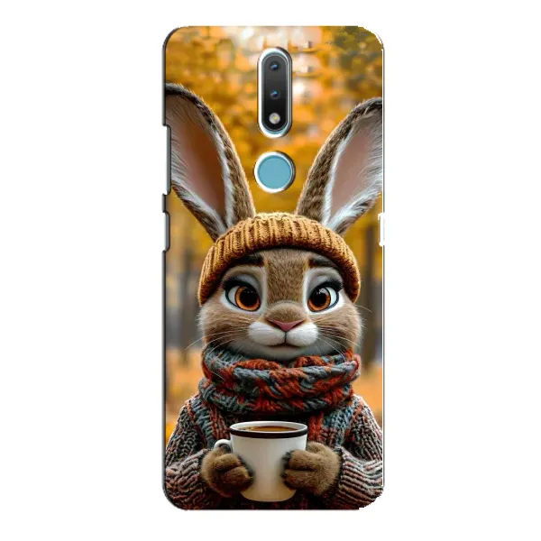 Чехол с рисунком «Зайчик с кофе» для Nokia 2.4 Чехол с рисунком «Зайчик с кофе» для Nokia 2.4