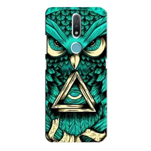 Чохли з принтом СОВИ для Nokia 2.4 (Зелена сова)