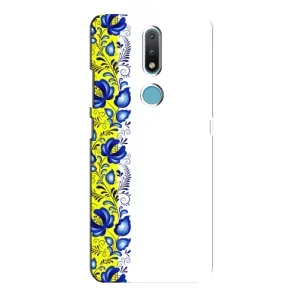 Силіконовый Чохол на Nokia 2.4 з картинкой Вишиванки (Жовто-біла вишиванка)