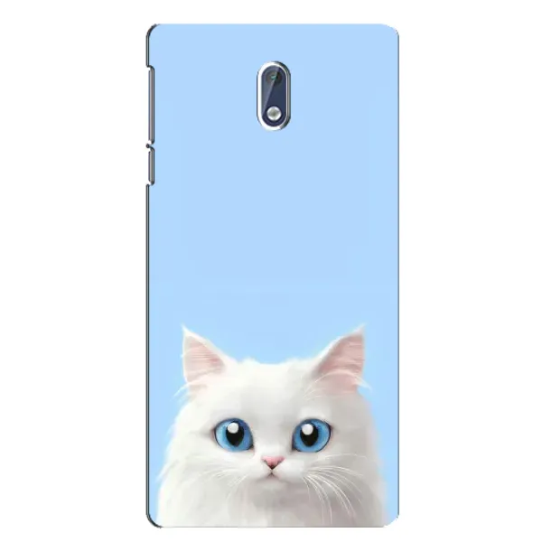 Чехол с рисунком «Белый кот» для Nokia 3.1