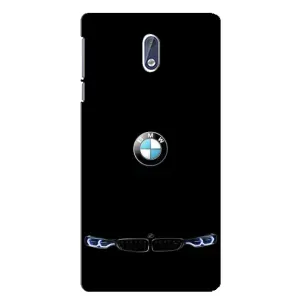 Силиконовый бампер с картинкой машины на Nokia 3.1 (Черный BMW)