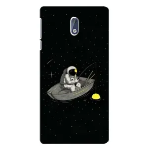 Силіконовый Чохол з принтом "Космонавти" на Nokia 3.1 (Космонавт на рибалці)