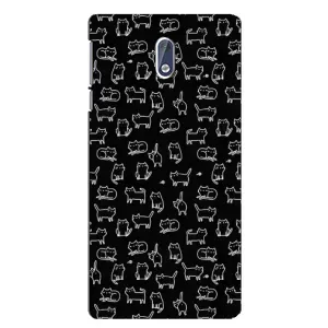 Чохол на тематику: Коти для Nokia 3.1 (Котики на чорному)