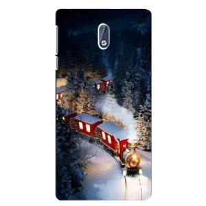 Силиконовый бампер на рождество для Nokia 3.1 (Поезд)