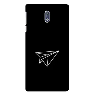 Чехол с картинками на черном фоне для Nokia 3.1 (Самолетик)