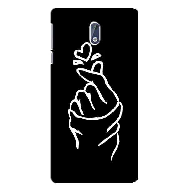 Чехол с рисунком «Сердце на черном» для Nokia 3.1 Чехол с рисунком «Сердце на черном» для Nokia 3.1