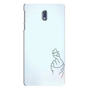 Чохол (Знак сердечка) для Nokia 3.1 (Сердечко на блакитному)