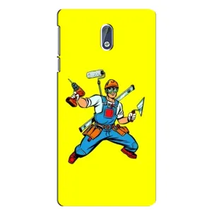 Силиконовый бампер (Работники) на Nokia 3.1 (Строитель)