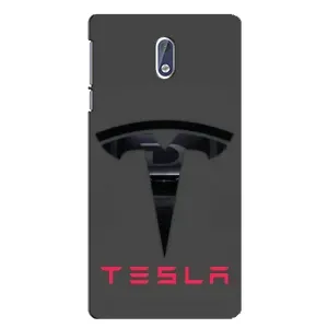 Силиконовый бампер с картинкой машины на Nokia 3.1 (Logo TESLA)