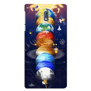 Чехол (ТПУ) с планетами на Nokia 3 (Арт планети)