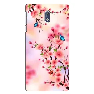 Чехол с принтом САКУРЫ на Nokia 3 (Бабочки на сакуре)