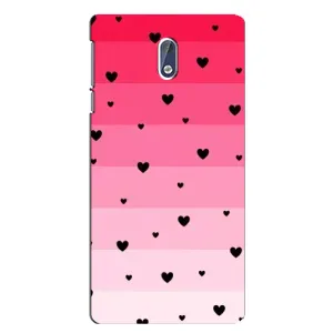 Чехлы с тематикой "Маленькие Сердечки" на Nokia 3 (Чорные сердечки)