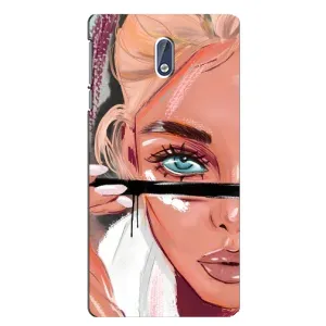 Силиконовый Чехол на Nokia 3 с картинкой Стильных Девушек (Девушка и ресницы)