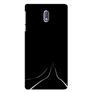 Чехол с картинками на черном фоне для Nokia 3 (Дорога)
