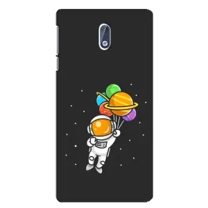 Силиконовый Чехол с принтом "Космонавты" на Nokia 3 (Космонавт с шариками)