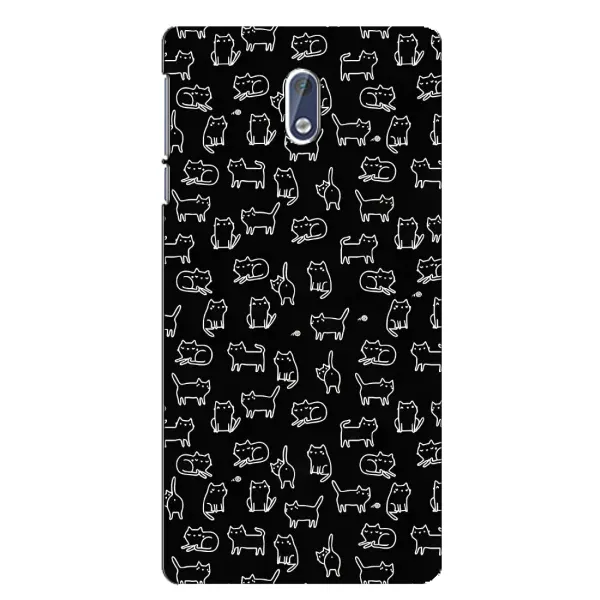 Чехол с рисунком «Котики на черном» для Nokia 3