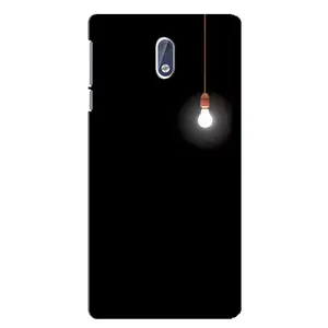 Чехол с картинками на черном фоне для Nokia 3 (Лампочка)