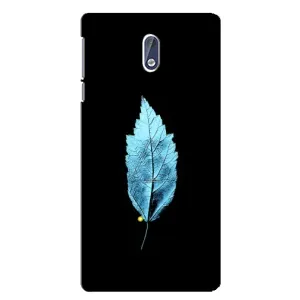 Чехол с картинками на черном фоне для Nokia 3 (Листочек)