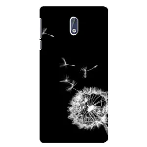 Силиконовый Чехол с одуванчиками на Nokia 3 (Одуванчик на чёрном)