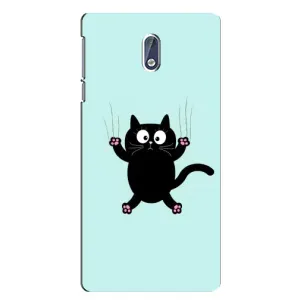 Силиконовый чехол с котиком для Nokia 3 (Падающий кот)