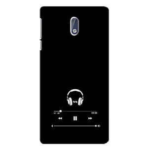 Чехол с картинками на черном фоне для Nokia 3 (Плеер)