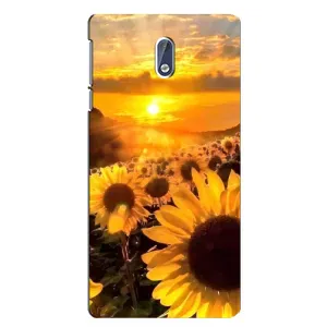 Чехол с Цветами для Nokia 3 (поле подсолнухов)