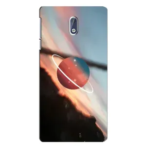 Чехол (ТПУ) с планетами на Nokia 3 (Сатурн)