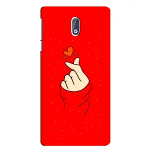 Чехлы (Знак сердечка) на Nokia 3 (Сердце на красном)