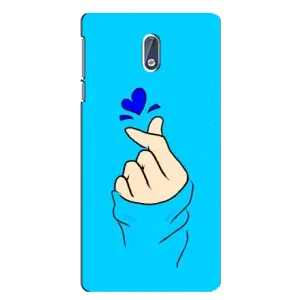 Чехлы (Знак сердечка) на Nokia 3 (Сердце на синем)