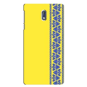 Силиконовый Чехол на Nokia 3 (Вышиванка на желтом)