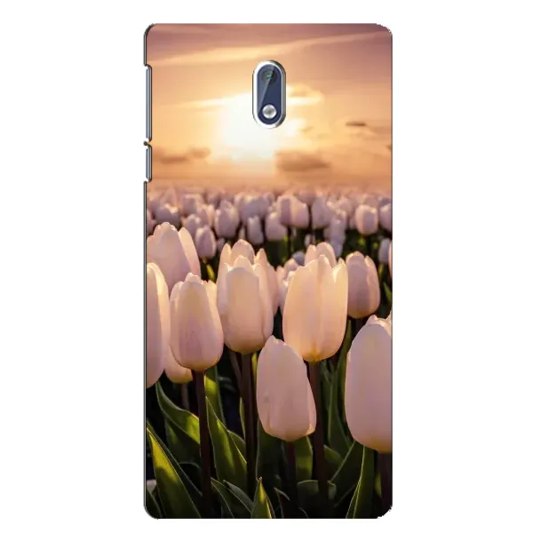 Чехол с рисунком «Закат с цветами» для Nokia 3